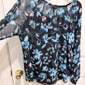White House Black Market Floral Blouse